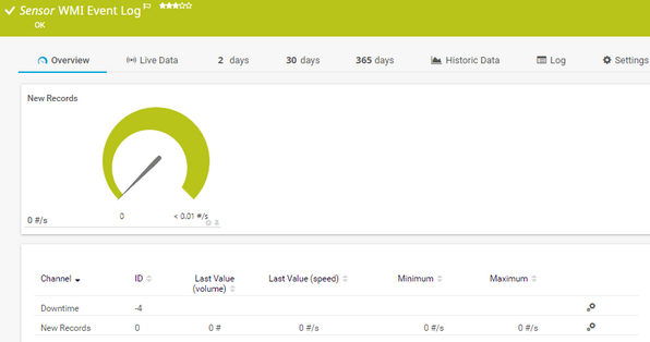 WMI Event Log Sensor WMI Event Log Sensor