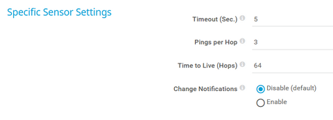 Specific Sensor Settings